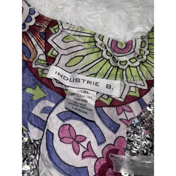 Industrie B 100% Silk Sz. L Blouse. New W/ Out Tags. Beautiful - Picture 3 of 11